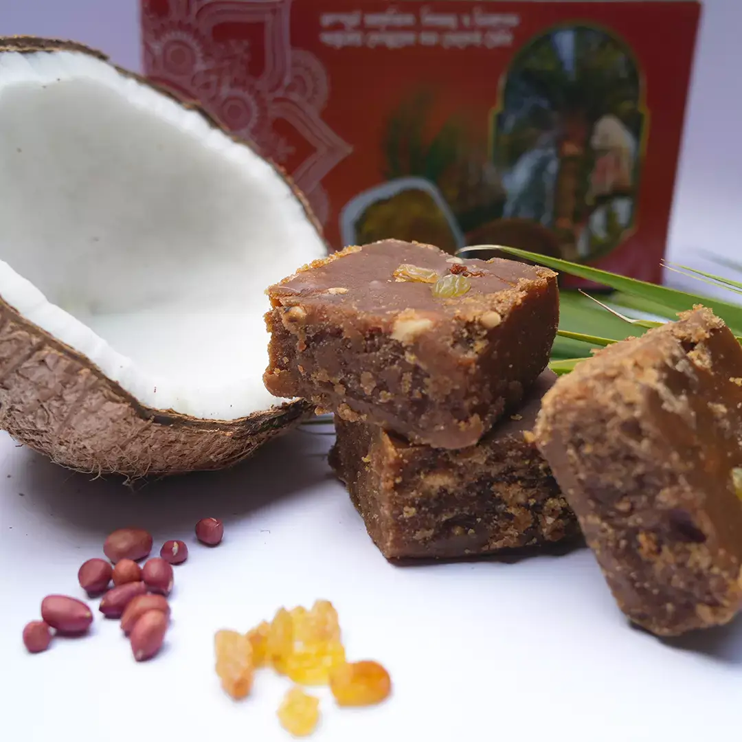 খেজুর গুড় (নারিকেল বাদাম গুড়) | Khejur gur (Narikel Badam gur)